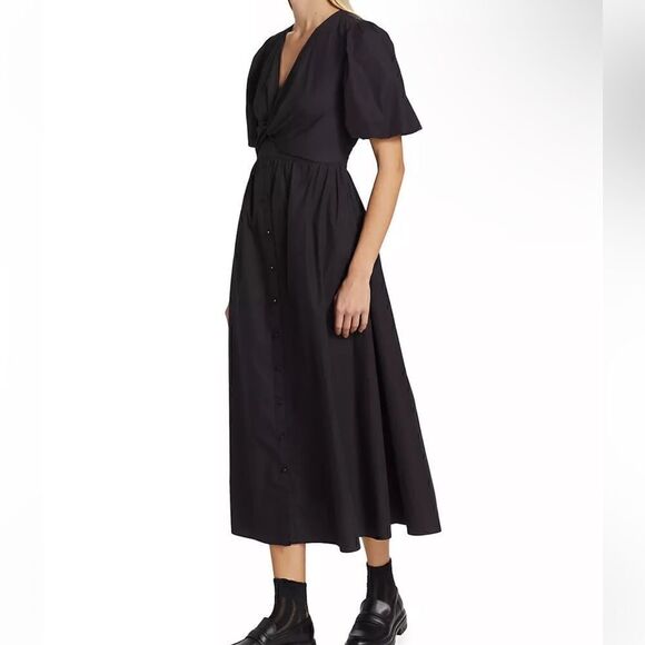 DEREK LAM MAYA TWIST FRONT MAXI DRESS - BLACK - Picture 2 of 9
